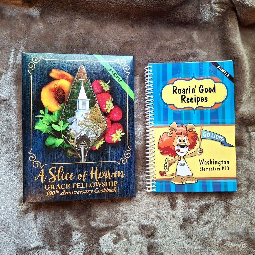 Morris Press Cookbooks A Slice of Heaven 100th Anni + Roarin Good Recipe Samples